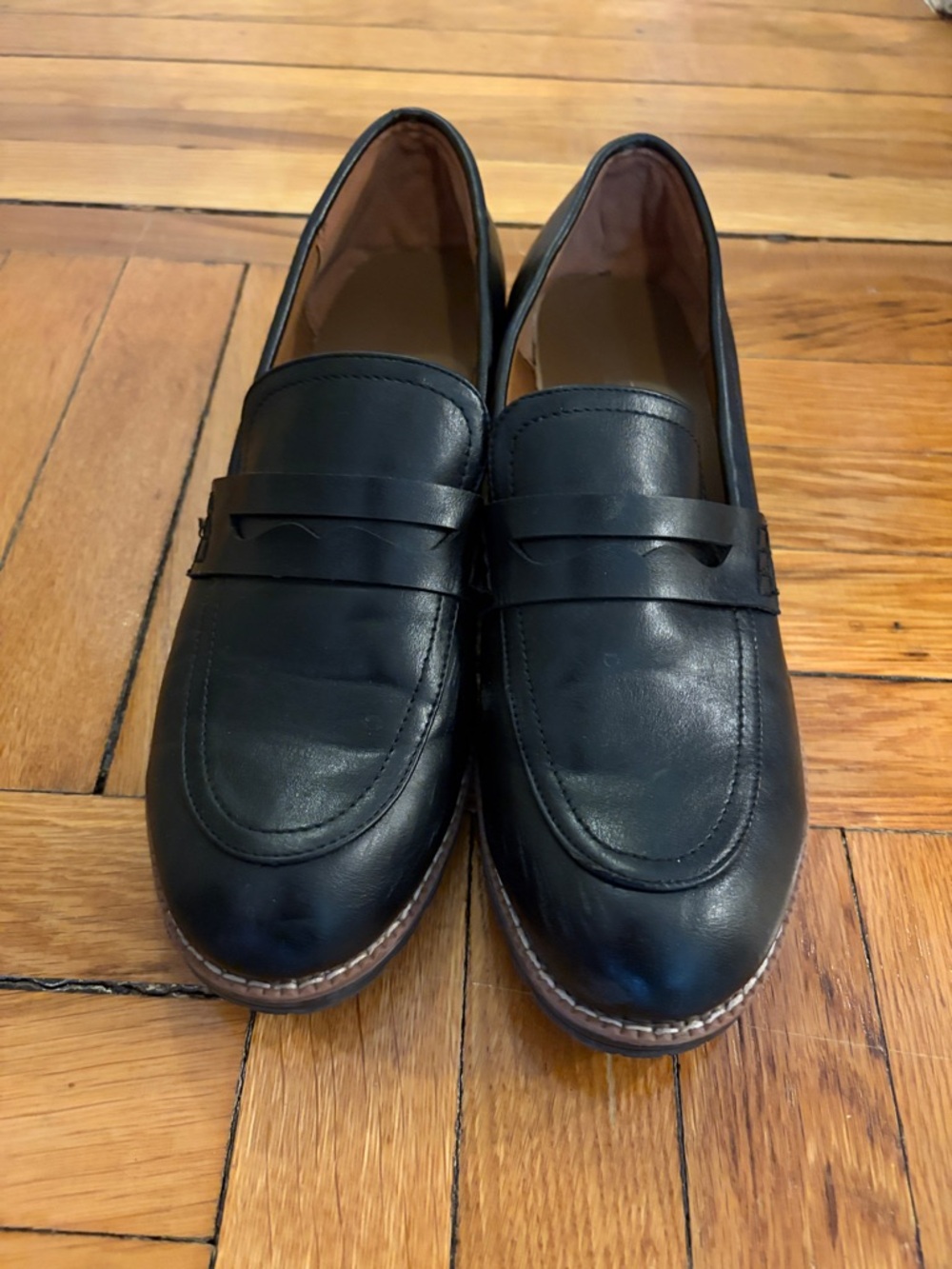Women’s Size 11 Black Penny Loafers Lug Sole DreamPairs
